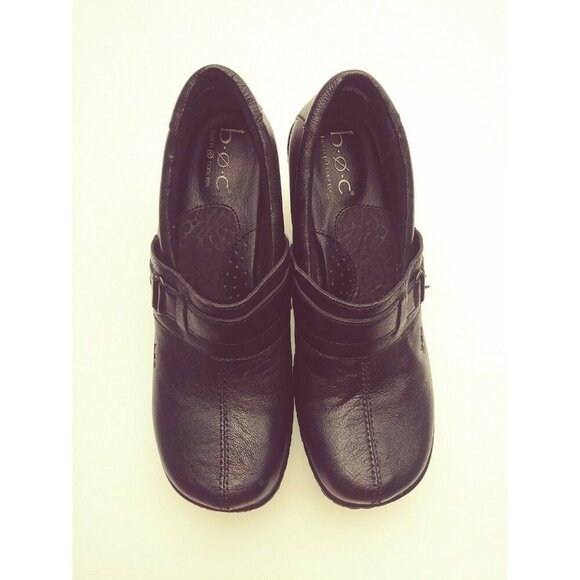 BOC Born Concept Womens Black Clog Leather Slip on Shoes Sz 8 M - Picture 2 of 11